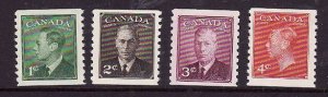 Canada-Sc#297-300-unused NH coil set-KGVI-id#75-1951-