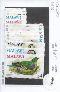 Malawi: Sc #270-279, MH Birds (50693)