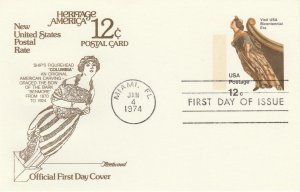 Scott# UX67 UPSS#S84 Fleetwood FDC US Postal Card.