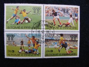 St. Thomas & Prince Is. - 1978 – World Cup Soccer – Block of 4 stamps