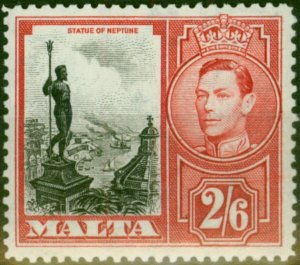 Malta 1938 2s6d Black & Scarlet SG229 Fine LMM