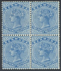 BERMUDA 1883 QV 2½D DEEP ULTRAMARINE BLOCK 