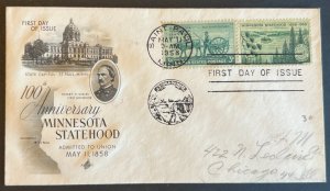 MINNESOTA STATEHOOD #1106 MAY 11 1958 ST PAUL MN FIRST DAY COVER (FDC) BX6