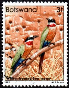 Botswana 305 - Used - 3t White-fronted Bee-eater (1982) (cv $2.20) (3)