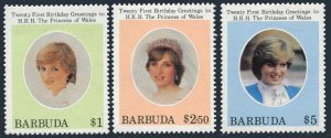Barbuda 540-542,543,MNH.Michel 620-622,Bl.67. Princess Diana birthday.Charles.