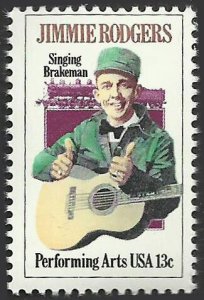 # 1755 MINT NEVER HINGED ( MNH ) JIMMIE RODGERS AND LOCOMOTIVE