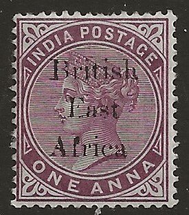 British East Africa 55  1895  one anna  fine mint hinged