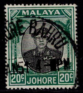 MALAYSIA - Johore GVI SG141, 20c black & green, FINE USED.