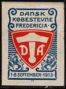 1913 Denmark Poster Stamp Danish Buying Convention Fredericia 1-8 September