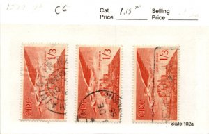 Ireland, Postage Stamp, #C6 (3 Ea) Used, 1949 Airmail (AF)