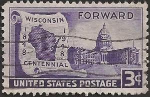 # 957 USED WISCONSIN STATEHOOD 100TH ANNIV.