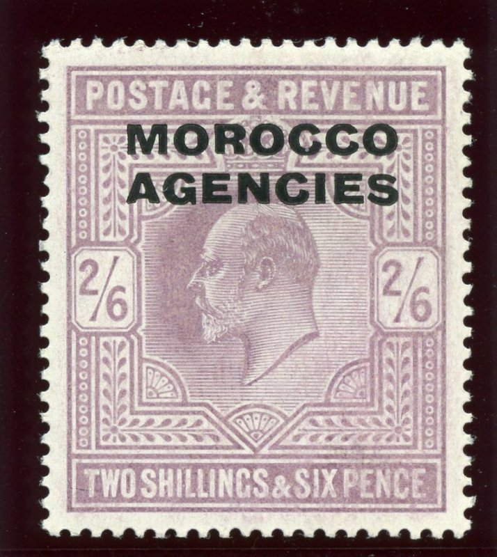 Morocco Agencies 1907 KEVII 2s6d pale dull purple MLH. SG 38. Sc 208.