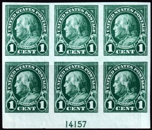 #575 Mint NH, VF+, Plate number block of 6 (CV $115) (CV $11 - ID28385)