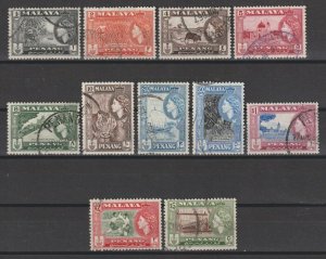 MALAYA/PENANG 1957 SG 44/54 USED Cat £38