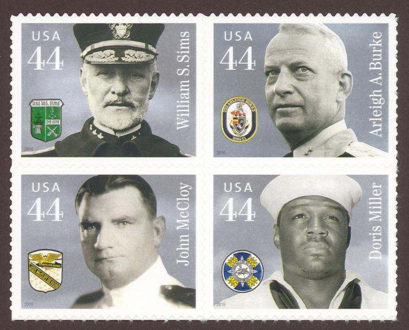 US 4443a.  Distinguished Sailors  Block of 4 MNH