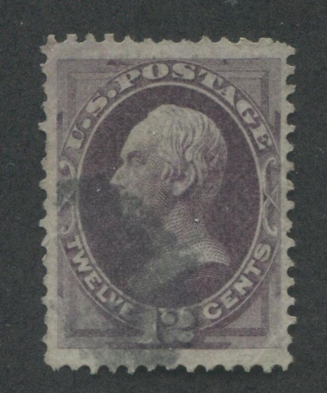 1870 US Stamp #151 12c Used F/VF Short Perfs Faint Cancel Catalogue Value $210