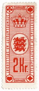 (I.B) Denmark Revenue : Playing Card Duty Seal 2Kr