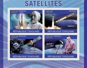 Togo - Space Satellites - 4 Stamp  Sheet 20H-108