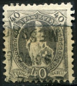 Switzerland Sc#84 Used, 40c gray, Standing Helvetia (1882)