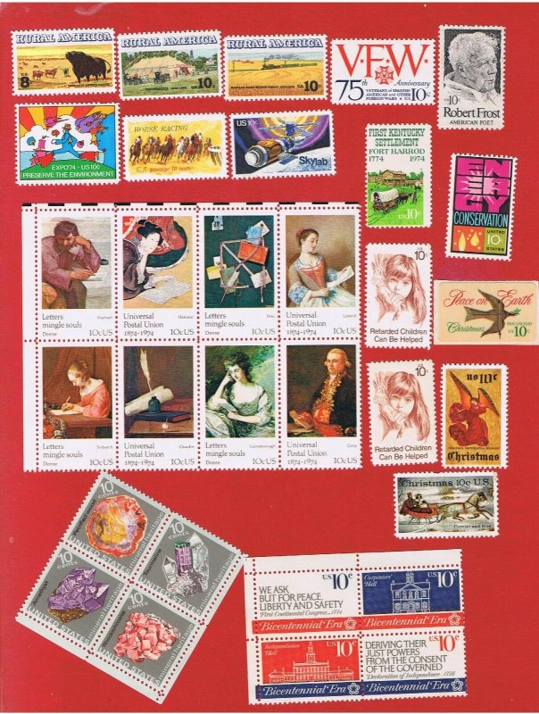 #1525-1552  MNH OG  1974 Commemoratives complete  Free S/H