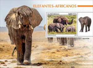 GUINEA BISSAU - 2023 - Elephants - Perf Souv Sheet - Mint Never Hinged