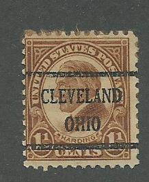 1925 USA Cleveland, Ohio  Precancel on Scott Catalog Number 553