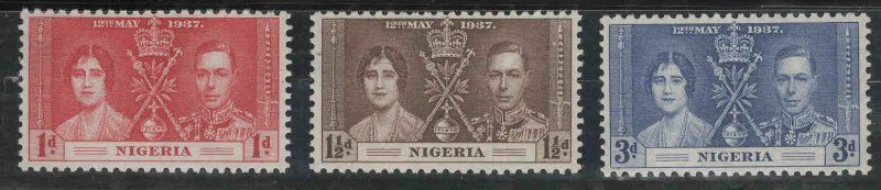 Nigeria Scott 50-52 MNH** 1937 Coronation stamp set