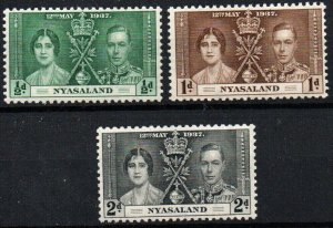 Nyasaland Protectorate Sc #51-53 Mint Hinged