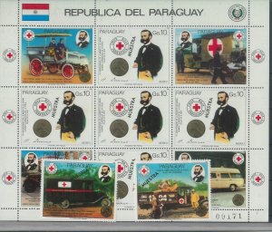 78582 - PARAGUAY - STAMPS: 1986 Red Cross CARS  3 values MNH - SPECIMEN