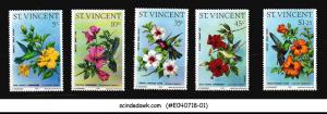 ST VINCENT - 1976 BIRDS & FLOWERS - 5V - MINT NH