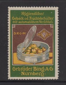 German Advertising Stamp- Hygenic Fruit & Baked Goods Storage Container Nürnberg