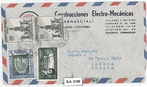 COLOMBIA - POSTAL HISTORY  -  AIRMAIL COVER to ITALY  1958