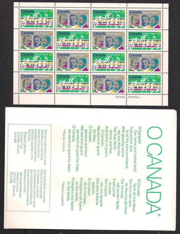 CANADA SC# 857-8 W/DOT ON MOUSTACHE F-VF MNH 1980 W/PACKET