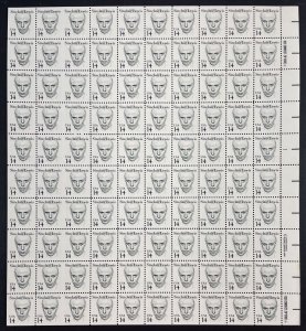 MNH 1856c SINCLAIR LEWIS Imperf Error Sheet 100 US 14¢ Stamps Lg Block Tag