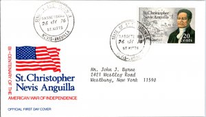 Saint Kitts, Worldwide First Day Cover, Americana