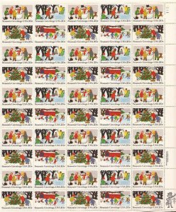 US Stamp - 1982 Christmas Scenes - 50 Stamp Sheet - Scott #2027-30