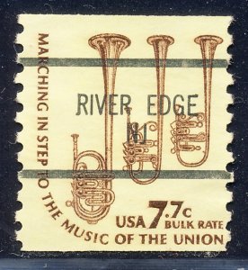 River Edge NJ, 1614-87 Bureau Precancel, 7.7¢ coil Saxhorns