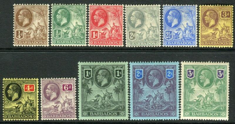 BARBADOS-1912-196  A lightly mounted mint set to 3/- Sg 170-180