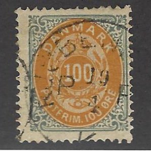 Denmark SC#34 Used F-VF SCV$60.00...Worth a Close Look!