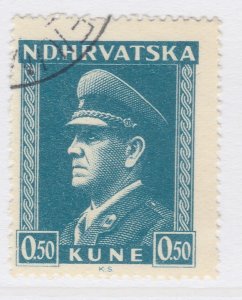 1943 Croatia A. Pavelic 50b Used Stamp A19P10F591-