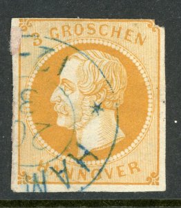 Germany 1864 Hannover 3gr Brown  SG # 22 VFU Z817