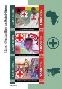 Guinea-Bissau - 2021 Red Cross, ICRC - 3 Stamp Sheet - GB210517a