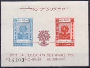 1960 Afghanistan Scott 470-471 World Refugee Year Souvenir Sheets MNH Imperf