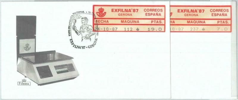 82728 - SPAIN - Postal History - FRAMA LABEL on 2 COVERS: OLYMPIC GAMES  1987