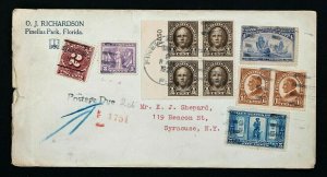 1926 Combo Cover US Stamp Sc 233, 537, 576 Pair, 561 B4, 619 & Postage Due J62  