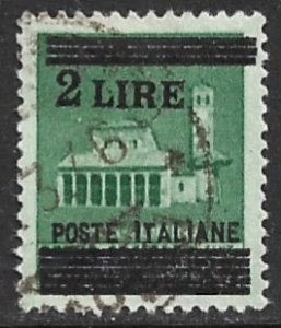 ITALY 1945 2L on 25c Surcharged Italian Social Republic Issue Sc 462 VFU