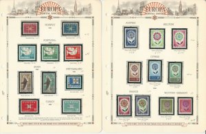 Europa Stamp Collection on 12 White Ace Pages, 1963-1966, JFZ