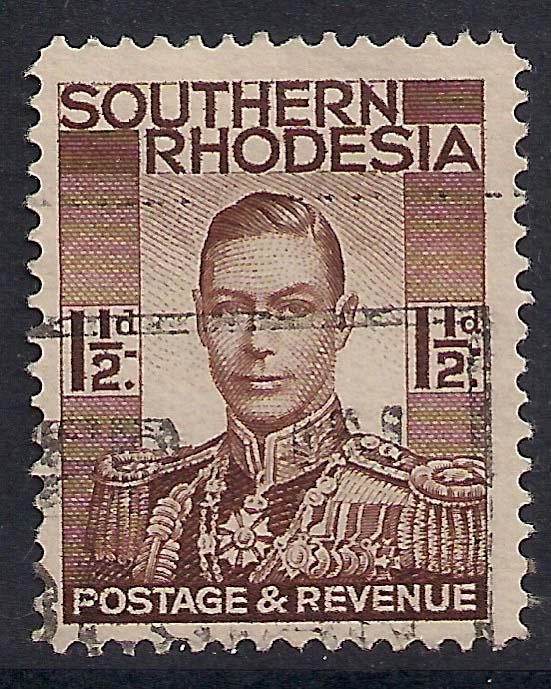 Southern Rhodesia 1937 1 1/2d KGV1 Stamp SG42 (C125)