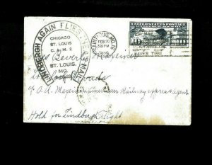 Flight Cover 2-20-1928 St. Louis MO Lindbergh Flight. Net 15.00