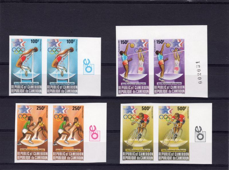 Cameroun 1984 Sc#C309/12 Los Angeles Olympics '84 Pairs Imperforated MNH